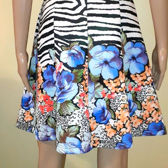 Neimans Skater Dress Scuba Fabric Zebra Blak White Size Small NWT - Picture 4 of 6